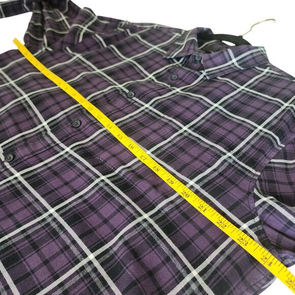 Vince Mens Berkeley Plaid Shirt Size XL Purple Classic Fit Button Down Collared - Picture 10 of 11